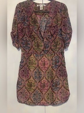 Ellison Pink Multi Paisley V-Neck Tunic